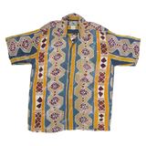 THE TERRITORY AHEAD Mens Blue & Yellow Cotton Pattern Shirt M Casual Cotton
