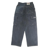 POLDER JEANS Mens Cotton Black Regular Cargo Trousers W28 L28 Utility Casual