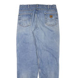 CARHARTT Mens Blue Regular Straight Denim Medium W36 L36 Zip Cotton Blend Jeans