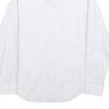 CALVIN KLEIN Mens White & Grey Pinstripe Shirt M Formal Cotton Blend Long Sleeve