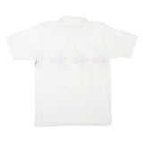 CHAMAS Mens White Polo Short Sleeve Geometric S Cotton Blend Casual Shirt
