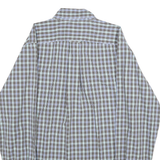 NAUTICA Mens Blue & Brown Check Shirt M Button-Down Collar Cotton Casual Long
