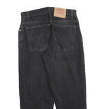 LEVI'S 550 Straight Womens Jeans Black Relaxed Straight Denim Raw W29 L25 Frayed