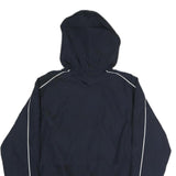 CHAMPION Mens Navy Blue Hooded Jacket M Polyester Zip Plain Casual Sportswear