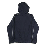 CHAMPION Mens Navy Blue Hooded Jacket M Polyester Zip Plain Casual Sportswear