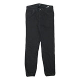 DKNY Womens Cotton Blend Black Slim Tapered Trousers W28 L27 Stylish Casual Zip