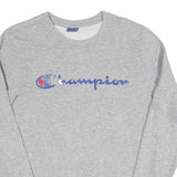 CHAMPION Womens Grey Crew Neck XS Logo Print Cotton Blend Sweatshirt Pullover