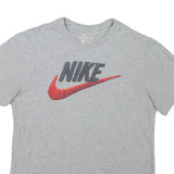 NIKE Mens Grey & Red Graphic T-Shirt M Short Sleeve Crew Neck Casual Cotton