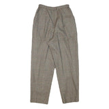 LEILIAM Womens Wool Blend Grey Checked Relaxed Trousers W22 L24