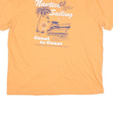 NAUTICA Mens Orange Sailing Graphic T-Shirt 2XL Short Sleeve Crew Neck Cotton