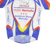 Mens White Blue & Red Graphic Cycling Jersey XL Short Sleeve 1/4 Zip
