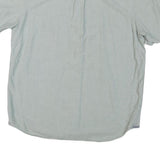 VANS Mens Light Blue Plain Cotton Blend Short Sleeve Shirt L Casual Button Down