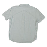 VANS Mens Light Blue Plain Cotton Blend Short Sleeve Shirt L Casual Button Down