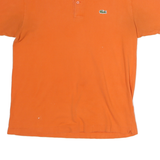 LACOSTE Mens Orange Short Sleeve Plain Polo Shirt M Casual Cotton