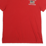 Ralph Lauren Mens Red Polo Jeans Co. Short Sleeve Plain S Cotton Polo Shirt