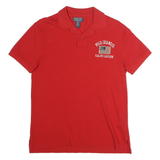 Ralph Lauren Mens Red Polo Jeans Co. Short Sleeve Plain S Cotton Polo Shirt
