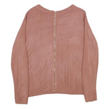 ZEBRA Womens Pink Plain Pullover Regular Knit Crew Neck Jumper S Soft
