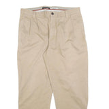 DOCKERS Mens Cotton Blend Beige Classic Trousers W34 L28 Casual Zip Pocket