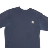 CARHARTT Mens Blue Pocket T-Shirt L Short Sleeve Crew Neck Cotton Blend Casual