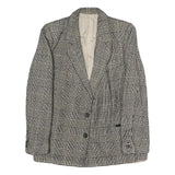 RITE EX LADY LINE Womens Black & White Checked Jacket S Woven Tailored Button