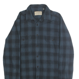 LONG JOHN & SONS Mens Blue & Black Check Shirt M Cotton Casual Button Shirt