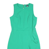 TOMMY HILFIGER Womens Green Sleeveless Day Woven Plain Mini Dress S Elegant