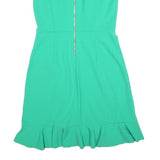 TOMMY HILFIGER Womens Green Sleeveless Day Woven Plain Mini Dress S Elegant
