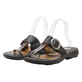 BORN Slider Sandals Black Leather Womens UK 6
