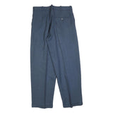 FISTOLA Mens Blue Regular Fit Straight Trousers W32 L32 Classic Tailored Smart