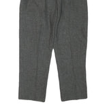 Womens Relaxed Fit Grey Wool Blend Trousers Zip W24 L23 Classic Formal Smart