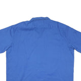 DICKIES Mens Blue Cotton Blend Work Shirt 2XL Button Pocket Short Sleeve