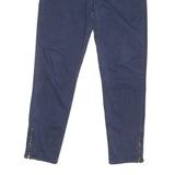 TOMMY HILFIGER Womens Cotton Blend Blue Regular Zip Regular Fit Trousers W32 L27