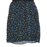NOTATIONS Womens Black Blue Floral Cotton Day Dress Short Sleeve M Floral Print