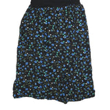 NOTATIONS Womens Black Blue Floral Cotton Day Dress Short Sleeve M Floral Print
