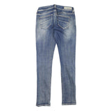 MELTIN POT Womens Slim Blue Denim Light Wash Jeans W29 L31 Stylish Zip Closure