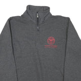 CHAMPION Mens Grey Quarter Zip S Cotton Blend Pullover Sweatshirt Casual