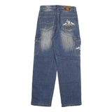 CLD Mens Blue Regular Cargo Denim Light W28 L30 Embroidered Pockets Zip