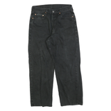 LEVI'S Mens Black Regular Fit Straight Denim Jeans W29 L27 Classic Zip Cotton