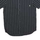 VANS Mens Black & Grey Striped Shirt M Cotton Blend Button Collar