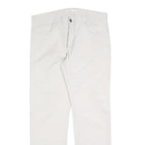 CALVIN KLEIN Mens Cotton Blend White Slim Straight Trousers W32 L30 Casual Smart