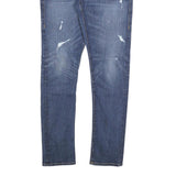 TRUE RELIGION Womens Jeans Blue Slim Skinny Denim Light W30 L32 Distressed Zip