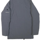 CARHARTT Mens Grey Zip Jacket XS Polyester Blend Plain Workwear Hooded