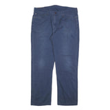 LEVI'S Mens Regular Blue Cotton Blend Regular Leg Trousers W38 L32 Zip Closure