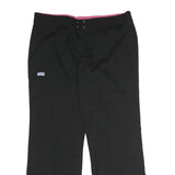 MOBB Womens Black Regular Fit Straight Trousers W36 L31 Cotton Blend Zip