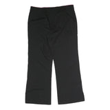 MOBB Womens Black Regular Fit Straight Trousers W36 L31 Cotton Blend Zip