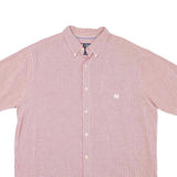 CHAPS Mens Red Check Shirt XL Button Down Casual Cotton Blend Short Sleeve