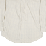 NAUTICA Mens Cream & Blue Check Shirt L Button Collar Cotton Blend Casual