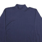 RUSSELL ATHLETIC Mens Blue Long Sleeve High Neck Cotton T-Shirt M