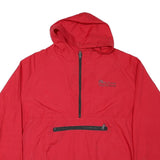 SPORTSMASTER Mens Red Hooded Zip Jacket L Polyester Blend Plain Lightweight