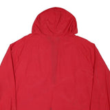 SPORTSMASTER Mens Red Hooded Zip Jacket L Polyester Blend Plain Lightweight